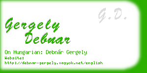 gergely debnar business card